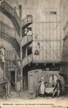 CPA Morlaix Interieur de l Escalier de la Grange Rue