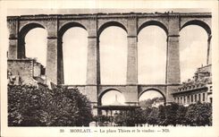 CPA Morlaix La place Thiers et la viaduc