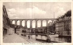 CPA Morlaix Le Viaduc et le Bassin a flot