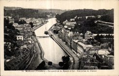 CPA Morlaix Perspective du Bassin a flot Vue prise du viaduc