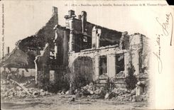 CPA 1870 Bazeilles apres la bataille Ruines de la maison de m Thomas Friquet Militaria