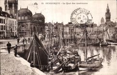 CPA Dunkerque Le Quai des Americains Bateaux 