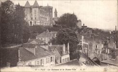 CPA Pau the Castle and the Low city