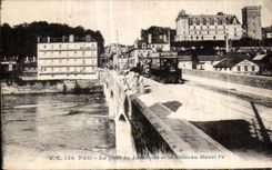 CPA Pau the Bridge of Jurancon and the castle Henri IV Tram