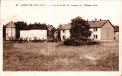 CPA Camp De Ger View of the Barracks and Castle water Militaria