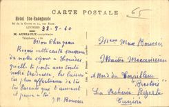 CPA Hotel Ste Radegonnde Bd de la rue basse Lourdes 