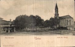 CPA Tarbes Eglise Ste Therese Place Marcadieu