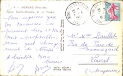 CPA Morlaix (Finistere) Eglise Sainte Melaine et le Viaduc