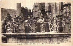 CPA Saint Thegonnec (Finistere) Details du Calvaire