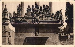 CPA Bretagne St Thegonnec (Finistere) Details du Calvaire cote Nord