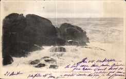 CPA Penmarch Vue Storm with the Rock of the Monk has Saint Guenole