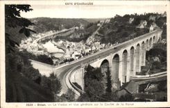 CPA Dinan Le Viaduc et Vue generale sur la Coulee de la Rance