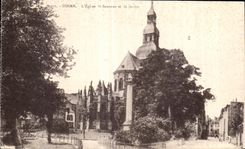 CPA Dinan L Eglise St Sauveur et le Jardin