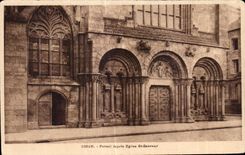 CPA Dinan Portail tufade Eglise St Sauveur