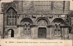 CPA Dinan Portail de I Eglise Saint Sauveur St Sauveur Church Portal