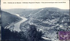 Valle de CPA de la opinion panorAmica de Regnault Bogny del castillo de la Mosa hacia dios de Laval