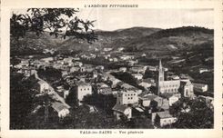 CPA Ardeche Picturesque Valleys les Bains View