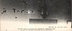 CPA Royer Senlis apres le passage des Allemands Le mur de l hopital apres le passage des allemands Militaria