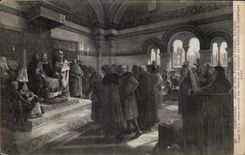 CPA Compiegne hotel de ville Louis VII le jeune accorde une charte de commune aux habitants de Compiegne 1153