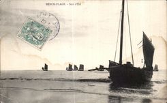 CPA Berck Plage Soir d Ete Bateau