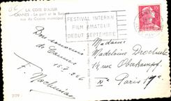 CPA La Cote D Azur Cannes Le port et le Suquet vus du Casino municipal
