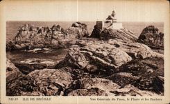 CPA Ile de Brehat Vue Generale du Paon le Phare et les Rochers