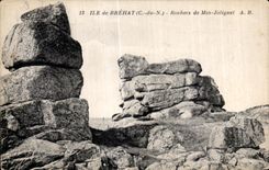 CPA Ile de Brehat Rochers de Min Joliguet