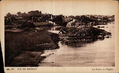 CPA Ile de Brehat La Greve et I Eglise 