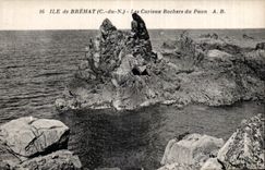 CPA Ile de Brehat Les Curieux Rochers du Paon