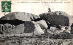CPA Tregastel Le Rocher du Sauveur du monde
