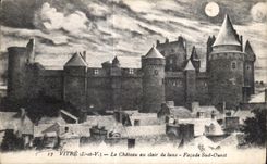 CPA Vitre Le Chateau au Clair de Lune Facade Sud Ouest