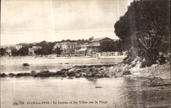 CPA Juan Les Pins Le Casino et les Villas sur la plage 