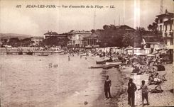 CPA Juan les Pins Vue d Ensemble de la Plage