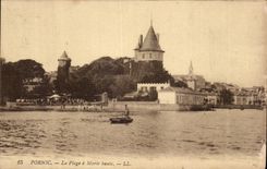 CPA Pornic La Plage a Maree haute