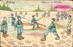 CPA Infantry service Of the Places Militaria Fantasy