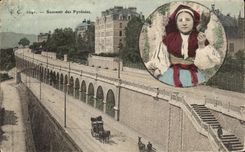 CPA Souvenir of the Pyrenees Pau Child Folklore Costume