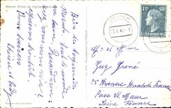 CPA Mersch Entering of parish church Luxembourg