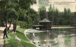 CPA Paris Chaumont Hillocks the Kiosk and the Lake