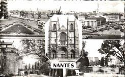 CPA Nantes the Port the Center the Cathedral the Castle District Morand Bridge