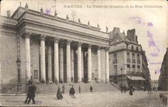 CPA Nantes the Graslin Theater and the Street Grebillon
