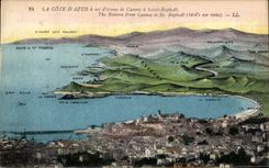 CPA the Dimension Azure has flight bird of Cannes has Saint Raphaet The Reviera from Cannes to St Raphael