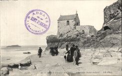 CPA Mont Saint Michel Chapelle Saint Aubert