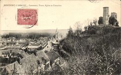 CPA Montfort L Amaury Panorama Tours Eglise et Cimetiere