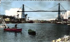 CPA Nantes the Transporter bridge and the Port