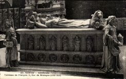 CPA Nantes Cathedral Tomb of Francois II Duke of Brittany Lion