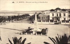 CPA Tunisie Bizerte Monument aux Morts et Controle Civil