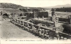 CPA Tunisie Carthage Ruines du Theatre Romain La Scene