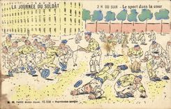 CPA Paris the Day Of the Soldier the sport in the court Militaria Humor