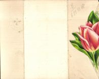 CPA Fantaisie Fleur Telegramme de bonheur 