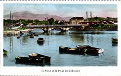CPA the Bridge And the Port of Ciboure